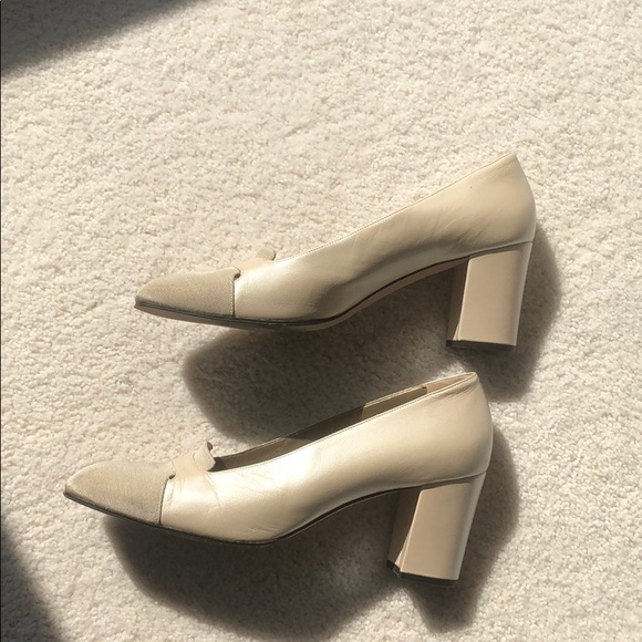 YSL light taupe block heels size 10 - Picture 2 of 7